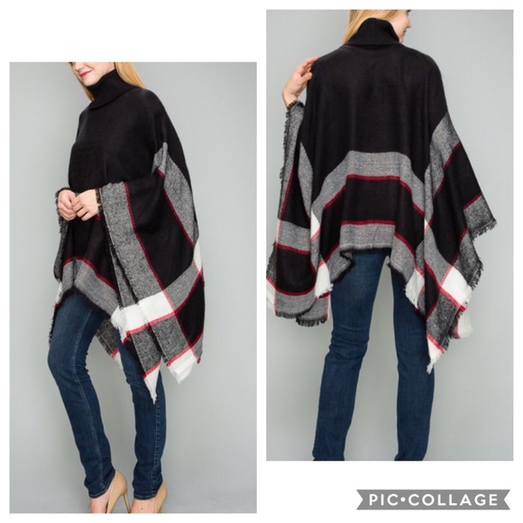 1 Left!!CUTE! Ready for Fall 🍁 Color Block Poncho - Picture 2 of 3